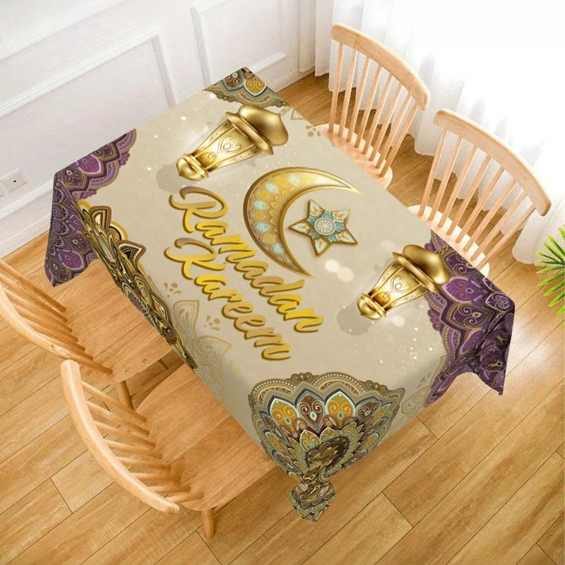 Eid Mubarak Table Runner Ramadan Tablecloths Ramadan Kareem Decoration for Home 2026 Islamic Muslim Party Eid Al Adha Gifts
