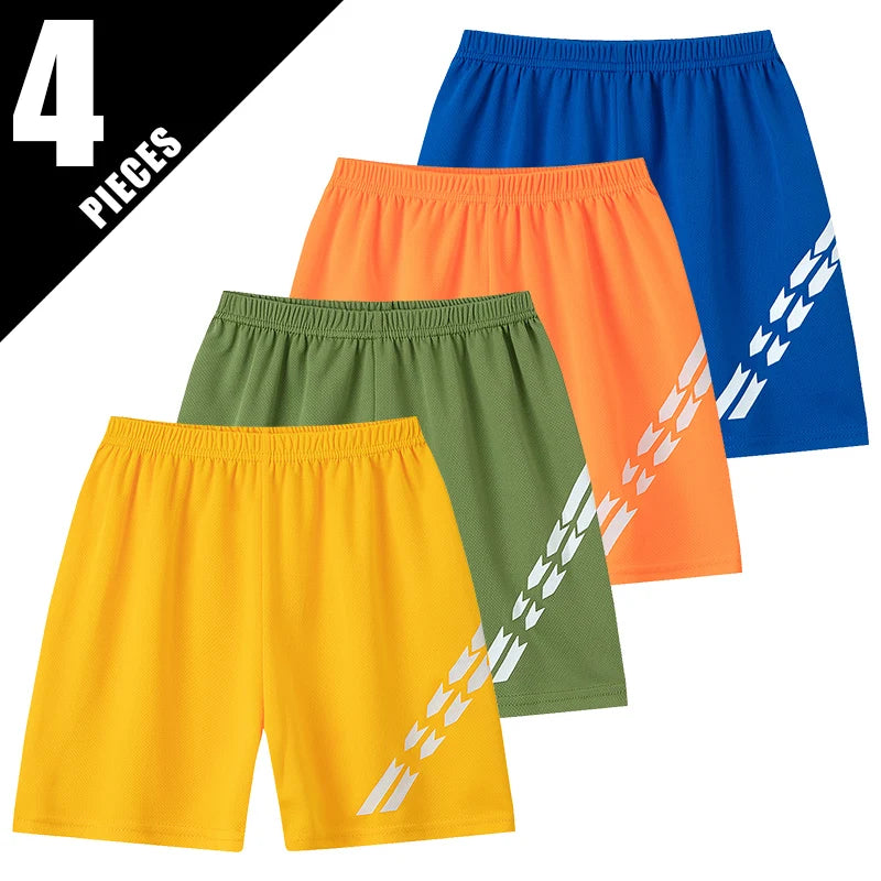 2/4-pcs Summer Children's Multi-color Combination Quick Drying Sports Suit Boys And Girls Short Sleeved T-shirt Versatile Shorts