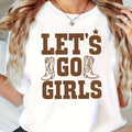 Women's Power Western Text T - Shirt, Women's Casual Crew - Neck, Sisters Gathering, Daily Expression Season