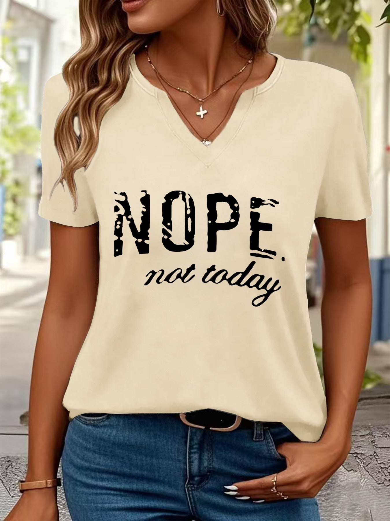 English printed Women's short-sleeve T-shirt, casual T-shirt, Women's clothing