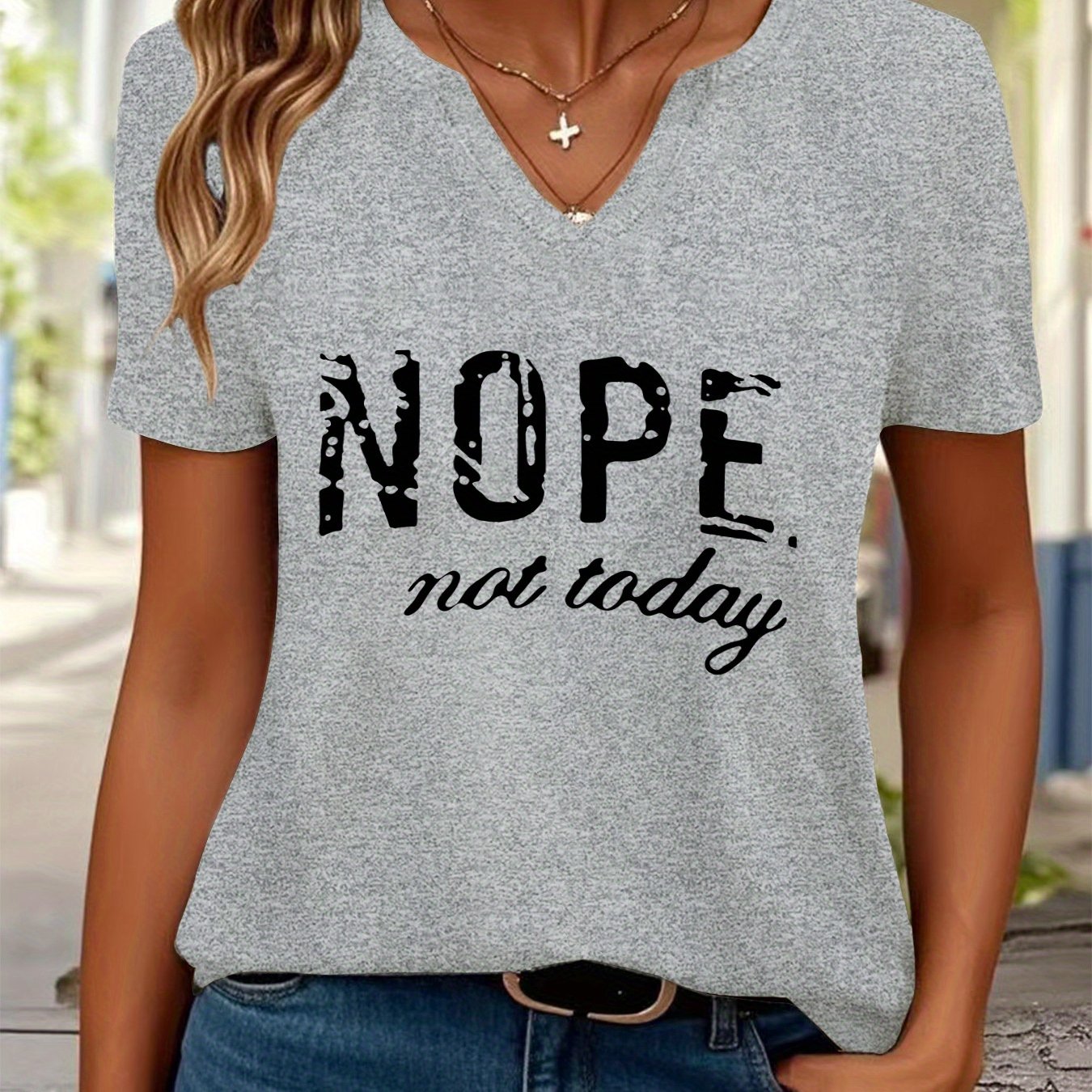 English printed Women's short-sleeve T-shirt, casual T-shirt, Women's clothing