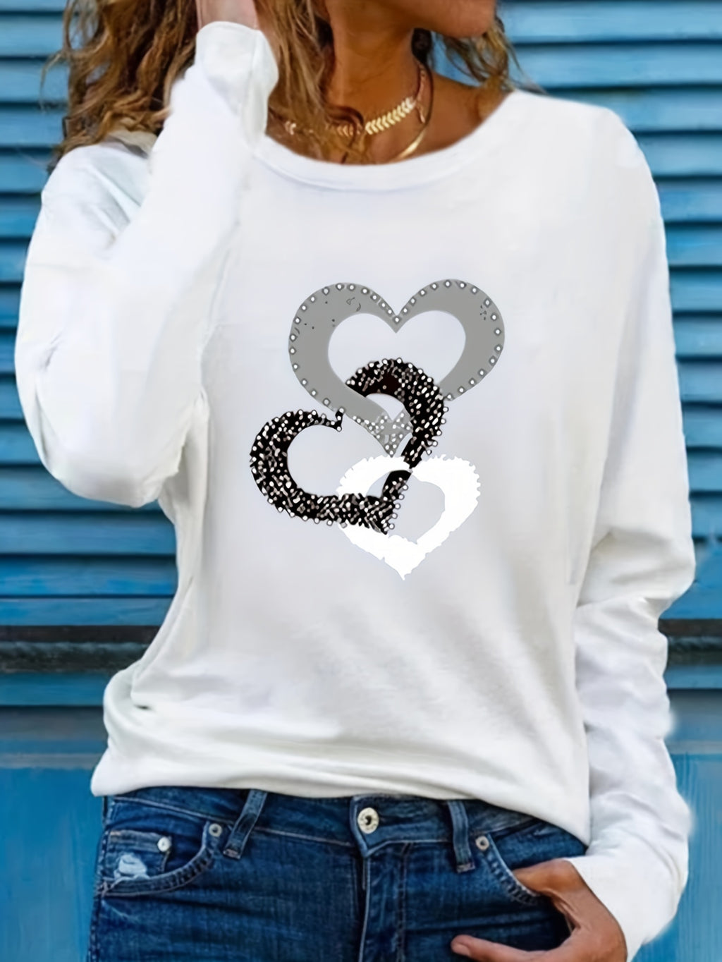 Three Heart Long-Sleeved T-Shirts