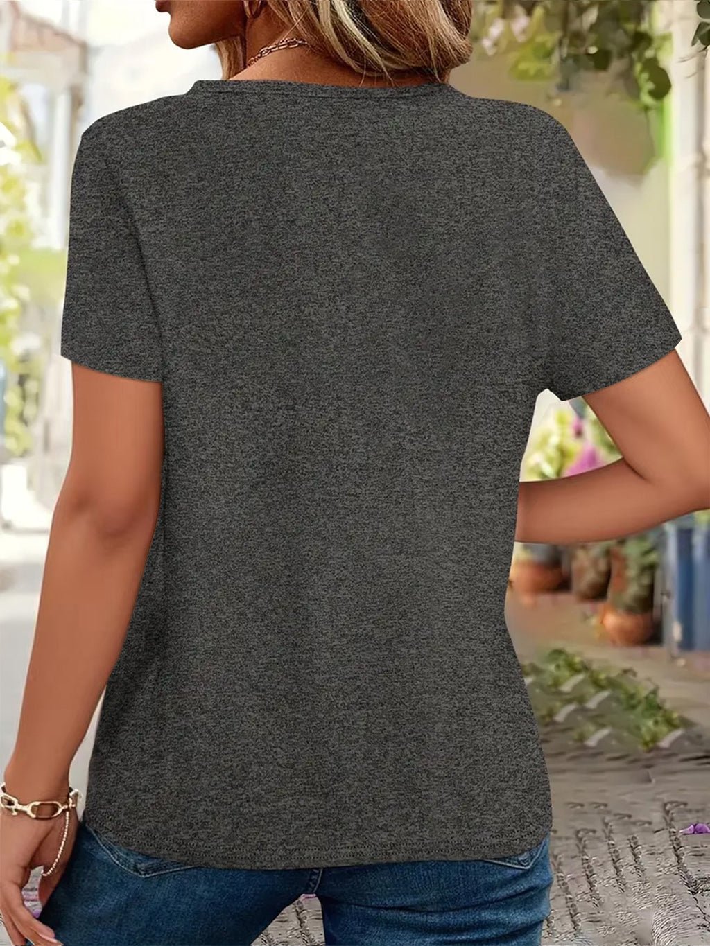 English printed Women's short-sleeve T-shirt, casual T-shirt, Women's clothing