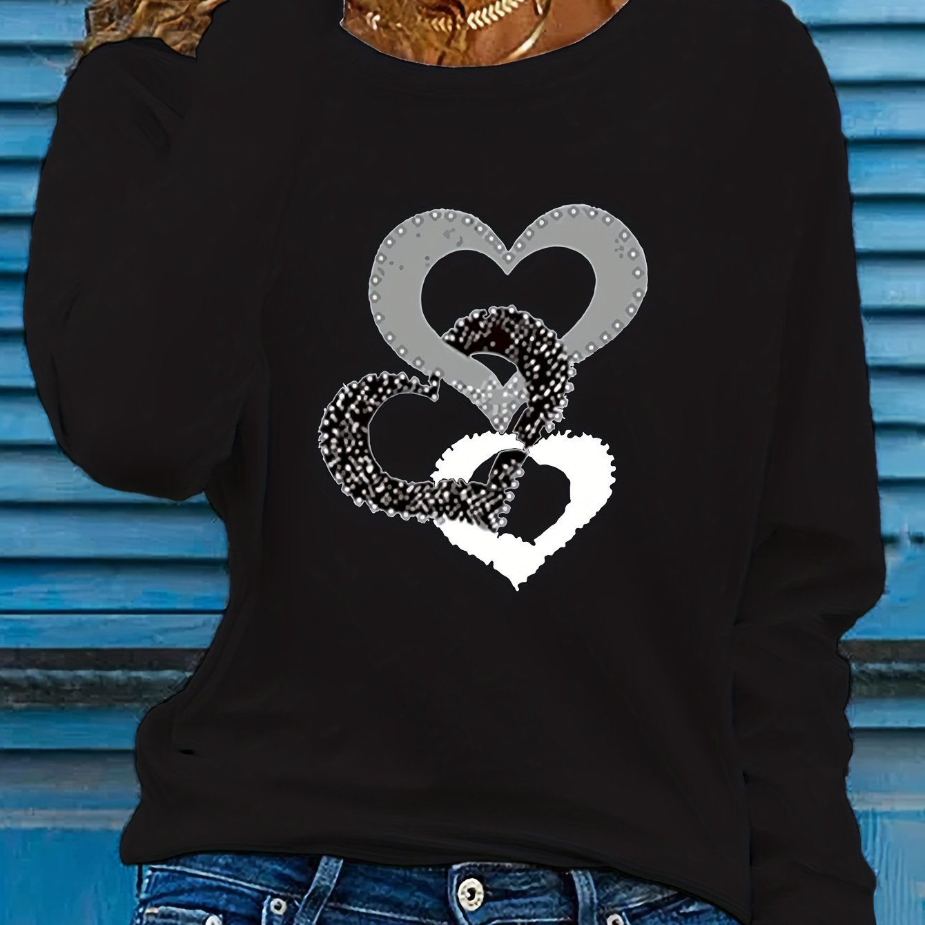 Three Heart Long-Sleeved T-Shirts