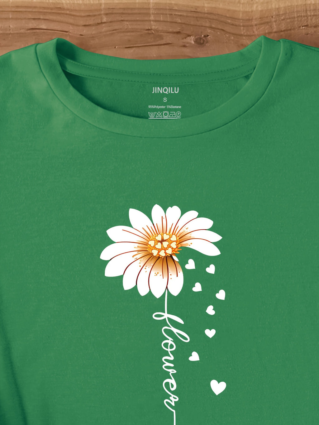 7040[2023 New Arrival Small Version Daisy Heart Print T-Shirt]