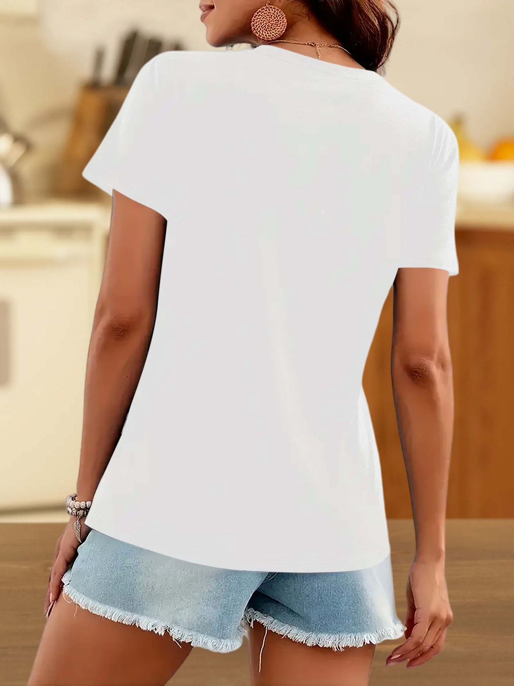 Women'S Fashion T-Shirt with a Love Printed Design, V-Neck Casual Short-Sleeve T-Shirt for Women